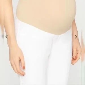 A Pea in the Pod Straight Ankle White Maternity Pants